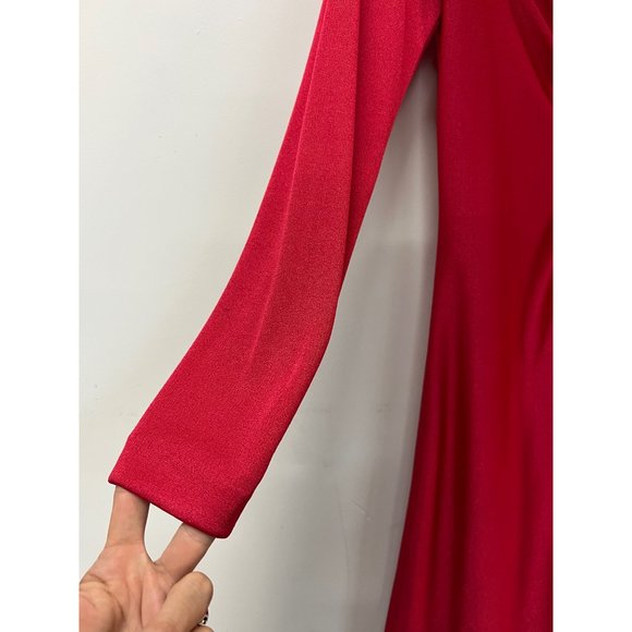 Rona New York Vintage Evening Long Floor Cocktail Formal Flowing Red Dress - Picture 12 of 12